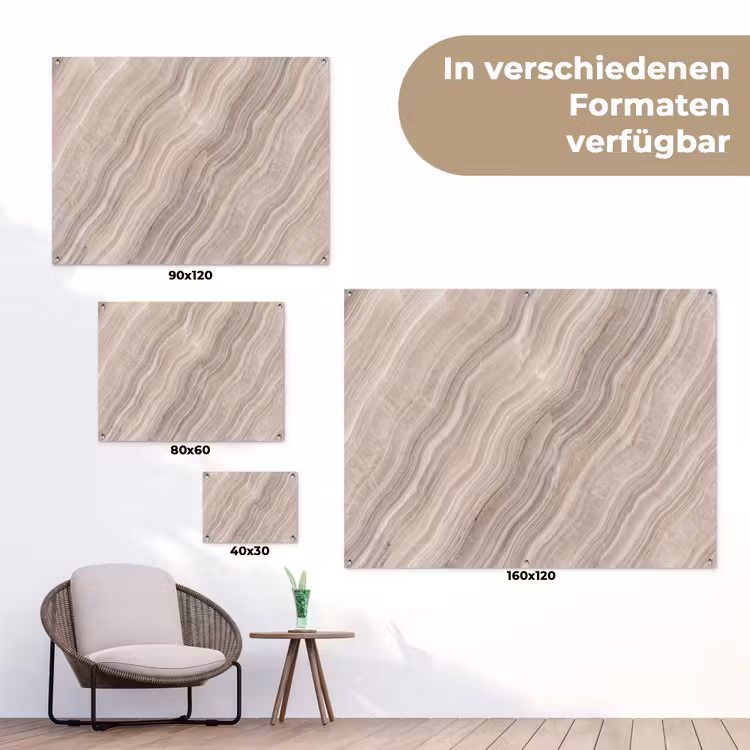 Textuur - Golvend - Abstract - Modern - Beige tuinposter los doek klein -Xsfeer9_DE