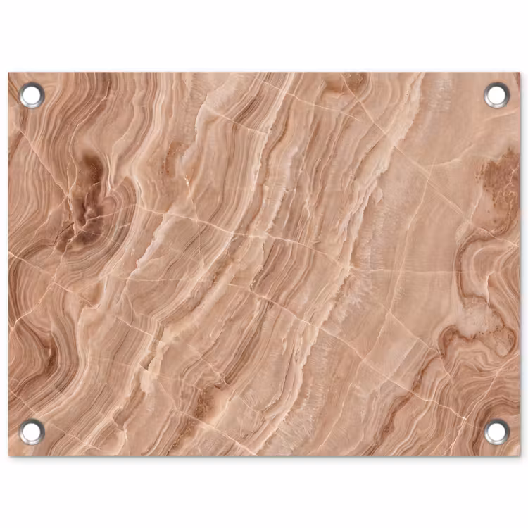 Textuur - Golvend - Abstract - Warm - Bruin tuinposter los doek klein -3d