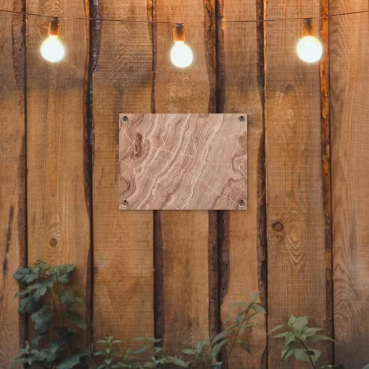 Textuur - Golvend - Abstract - Warm - Bruin tuinposter los doek klein -sfeer1