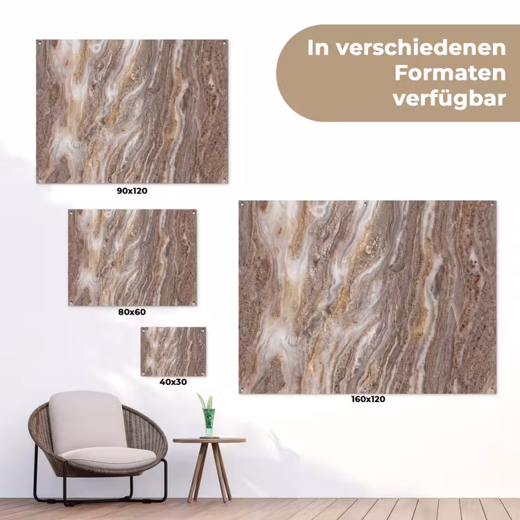 Textuur - Steen - Abstract - Beige tuinposter los doek klein -Xsfeer9_DE