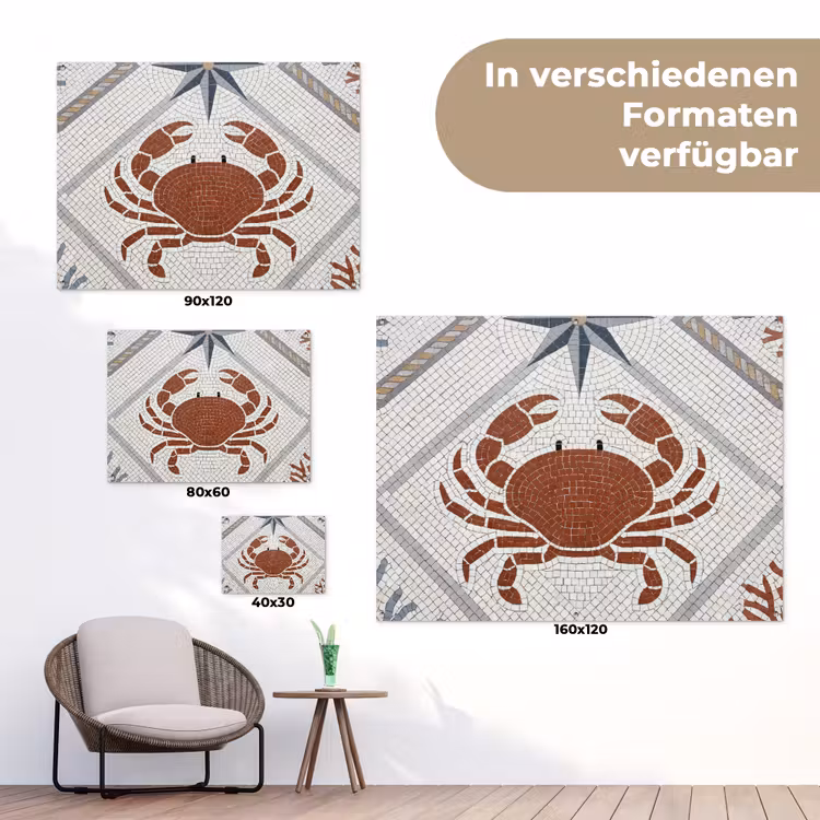 Dier - Mozaïek - Zee - Klassiek - Bruin tuinposter los doek klein -Xsfeer9_DE