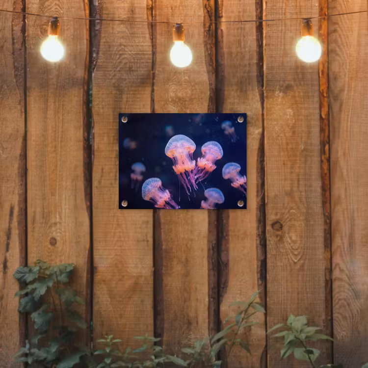 Dier - Onderwater - Natuur - Roze - Mysterieus tuinposter los doek klein -sfeer1