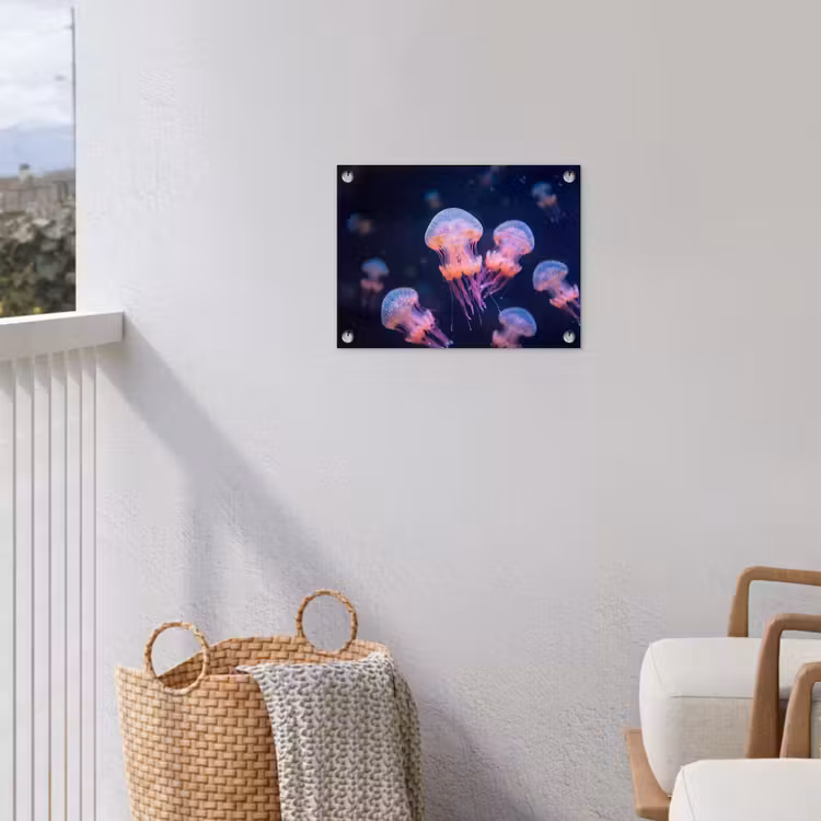 Dier - Onderwater - Natuur - Roze - Mysterieus tuinposter los doek klein -sfeer8