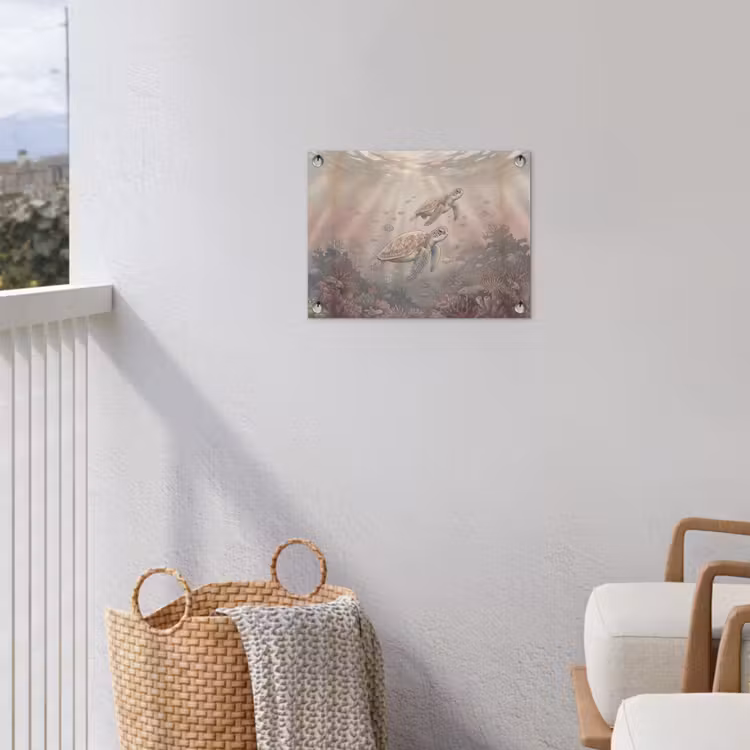 Dier - Onderwater - Oceaan - Illustratie - Zeeleven tuinposter los doek klein -sfeer8