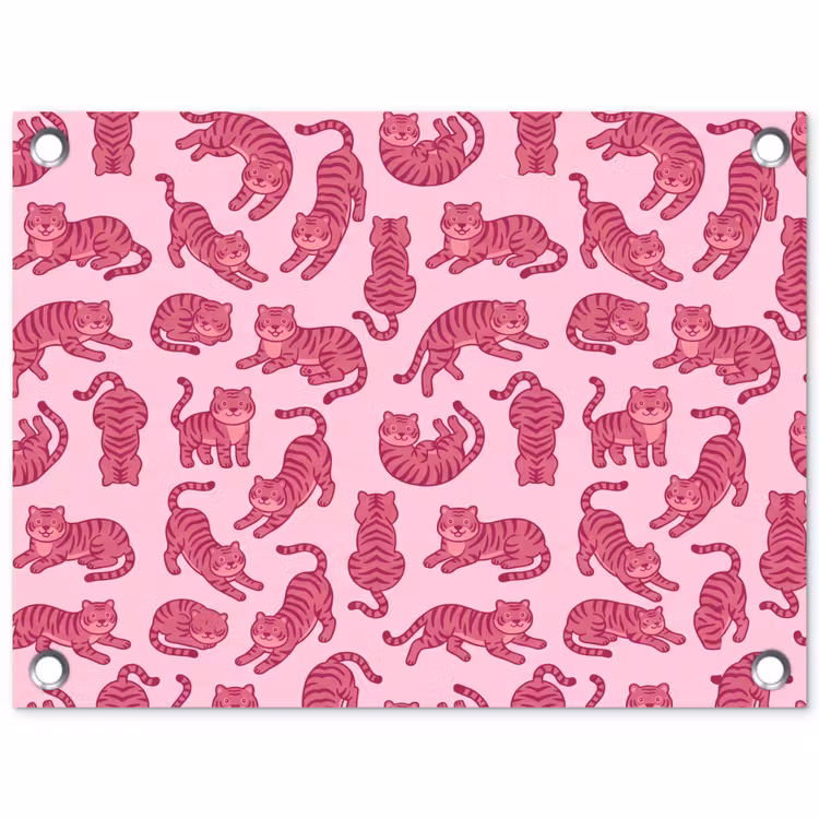 Dieren - Patroon - Roze - Speels - Cartoon tuinposter los doek klein -3d