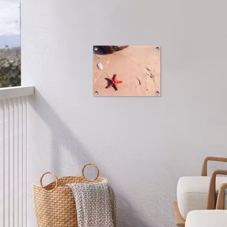 Dieren - Strand - Zee - Natuur - Rood tuinposter los doek klein -sfeer8