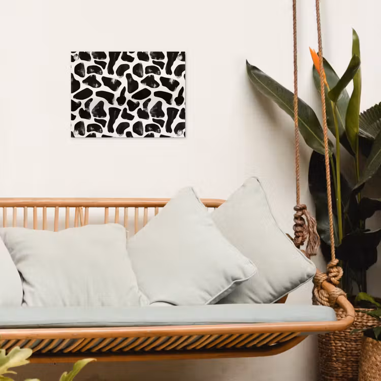 Dierenpatroon - Vlekken - Zwart - Wit tuinposter los doek klein 239 -sfeer7