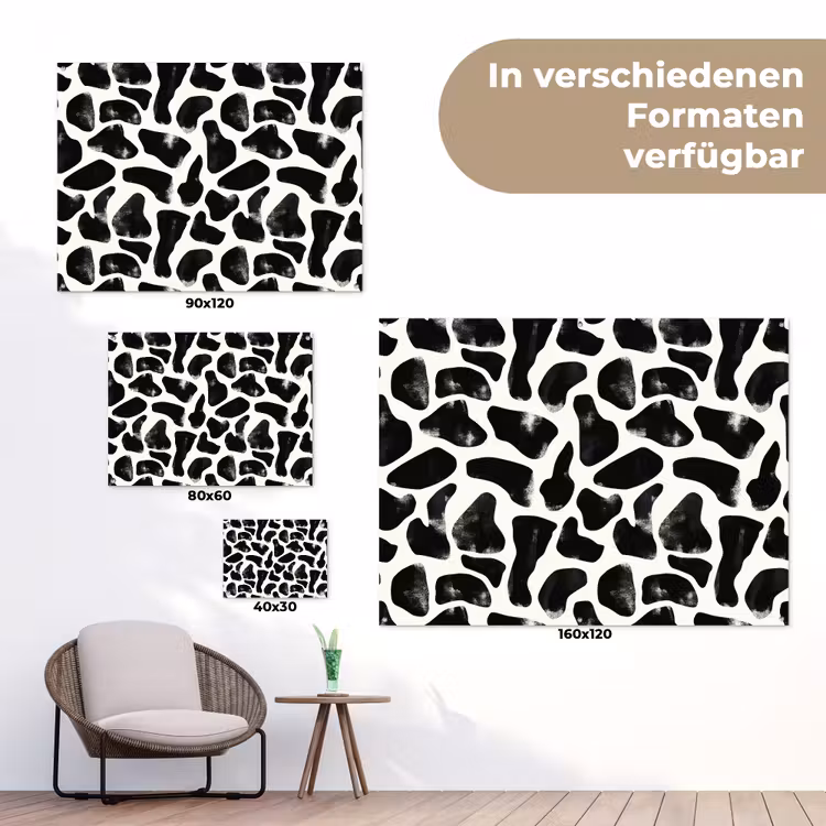 Dierenpatroon - Vlekken - Zwart - Wit tuinposter los doek klein 239 -Xsfeer9_DE