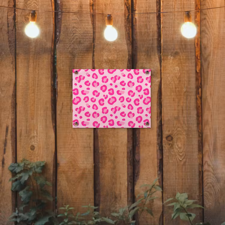 Dierenprint - Patroon - Abstract - Modern - Roze tuinposter los doek klein -sfeer1