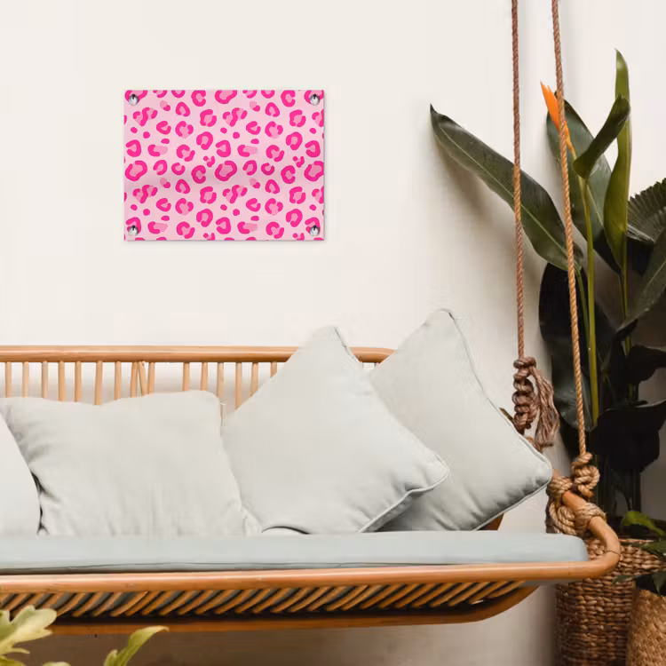 Dierenprint - Patroon - Abstract - Modern - Roze tuinposter los doek klein -sfeer7