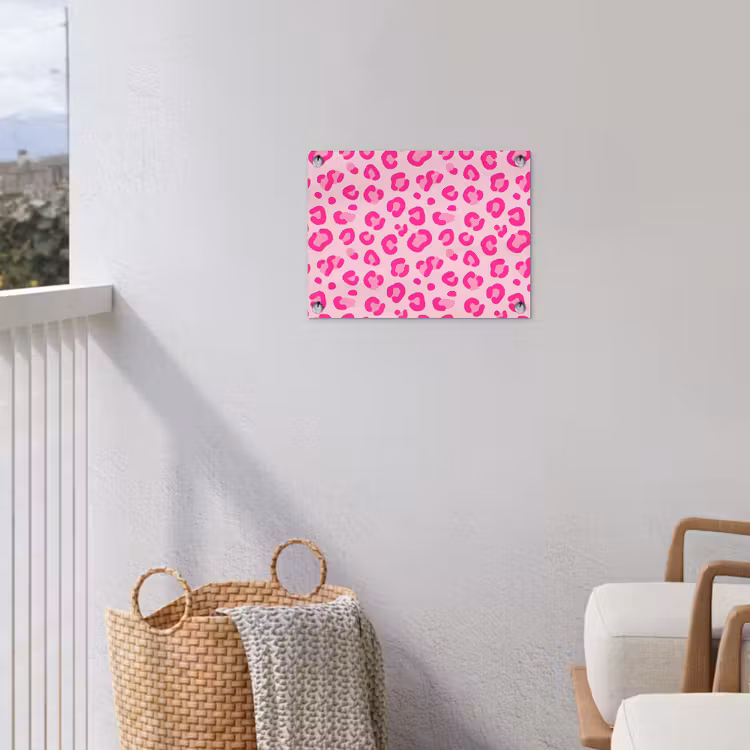 Dierenprint - Patroon - Abstract - Modern - Roze tuinposter los doek klein -sfeer8