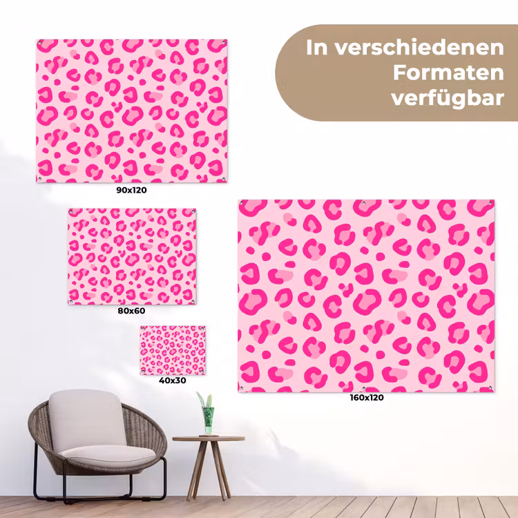 Dierenprint - Patroon - Abstract - Modern - Roze tuinposter los doek klein -Xsfeer9_DE