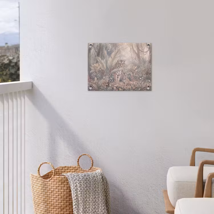 Tijger - Welp - Jungle - Illustratie - Dieren tuinposter los doek klein -sfeer8