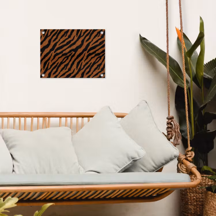 Tijger - Zwart - Vacht tuinposter los doek klein 239 -sfeer7