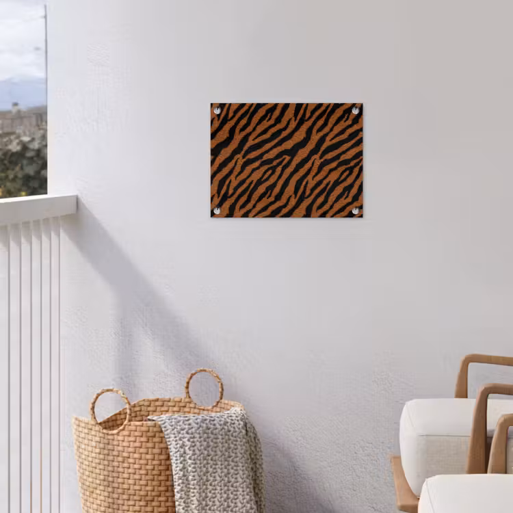 Tijger - Zwart - Vacht tuinposter los doek klein 239 -sfeer8