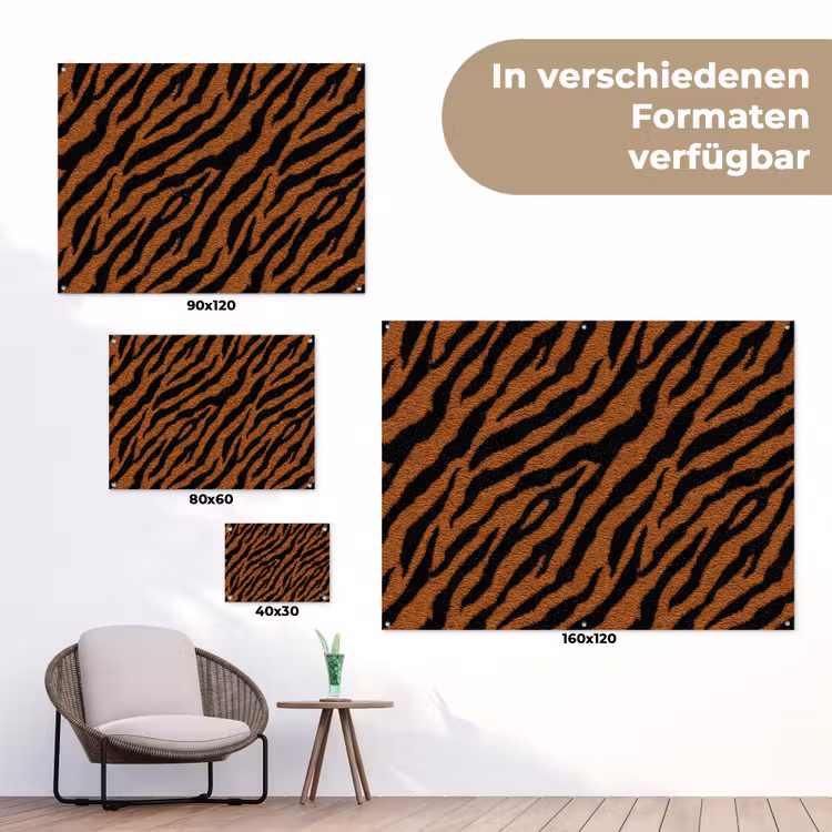 Tijger - Zwart - Vacht tuinposter los doek klein 239 -Xsfeer9_DE