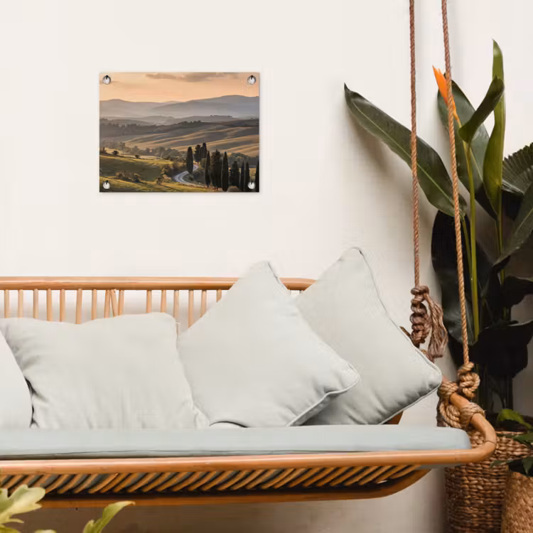 Toscaans - Landschap - Heuvels tuinposter los doek klein -sfeer7