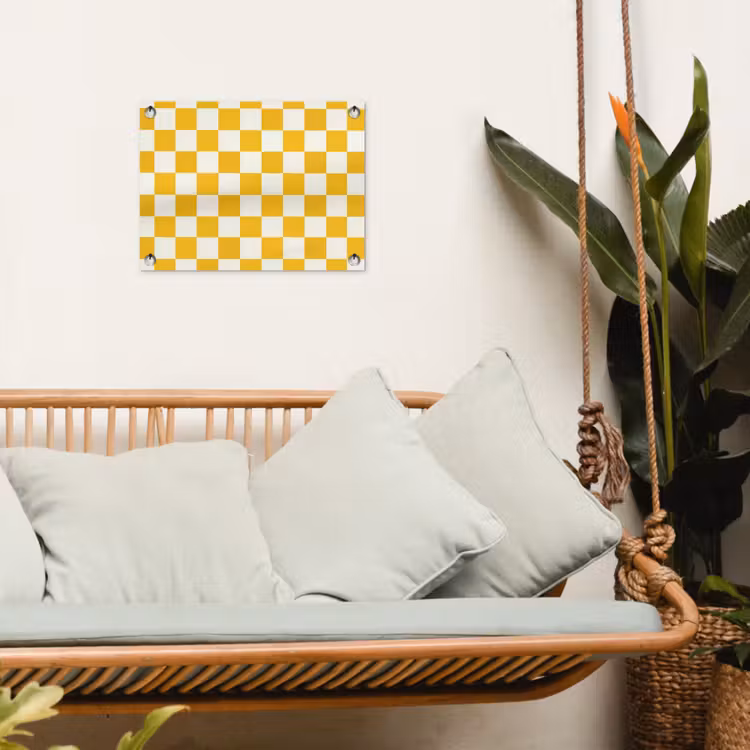 Traditioneel - Patroon - Geel tuinposter los doek klein 239 -sfeer7