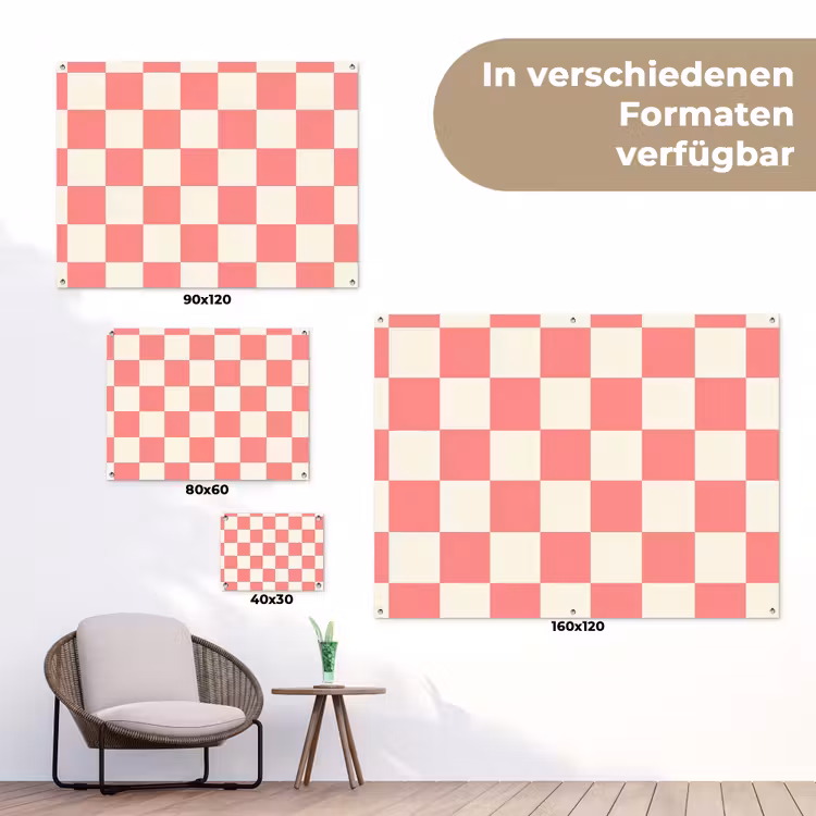 Traditioneel - Patroon - Roze tuinposter los doek klein 239 -Xsfeer9_DE