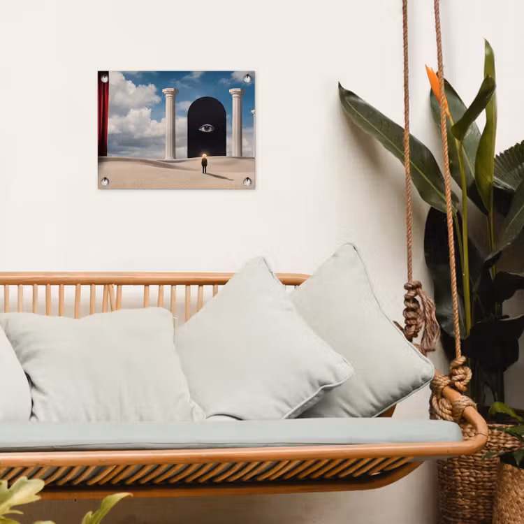 Gartenposter - Traum – Wüste – Auge - Droom - Woestijn - Oog tuinposter los doek klein