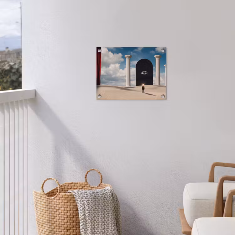 Gartenposter - Traum – Wüste – Auge - Droom - Woestijn - Oog tuinposter los doek klein