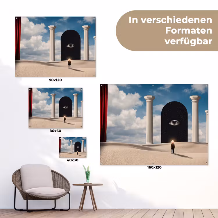 Gartenposter - Traum – Wüste – Auge - Droom - Woestijn - Oog tuinposter los doek klein