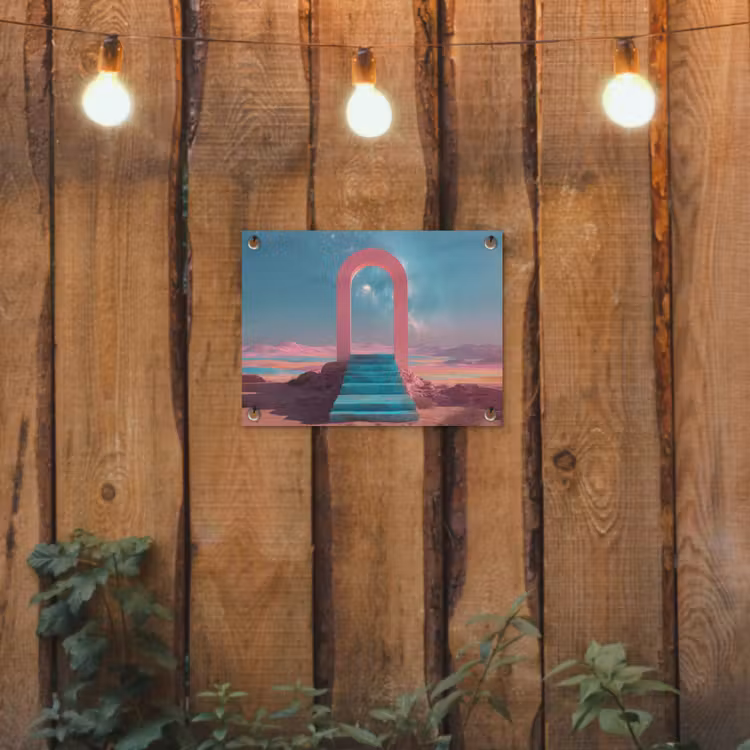 Trap - Boog - Sterrenhemel tuinposter los doek klein -sfeer1