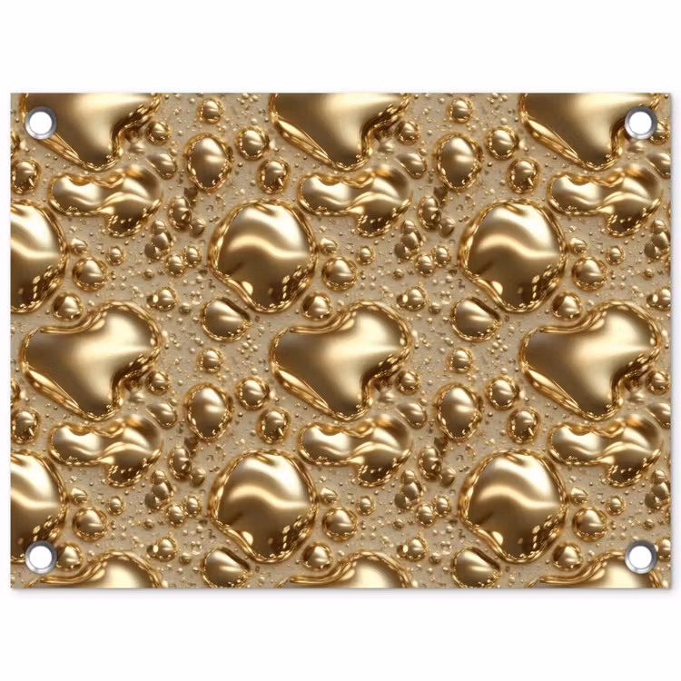 Druppels - Organisch - Goud tuinposter los doek klein 239 -3d