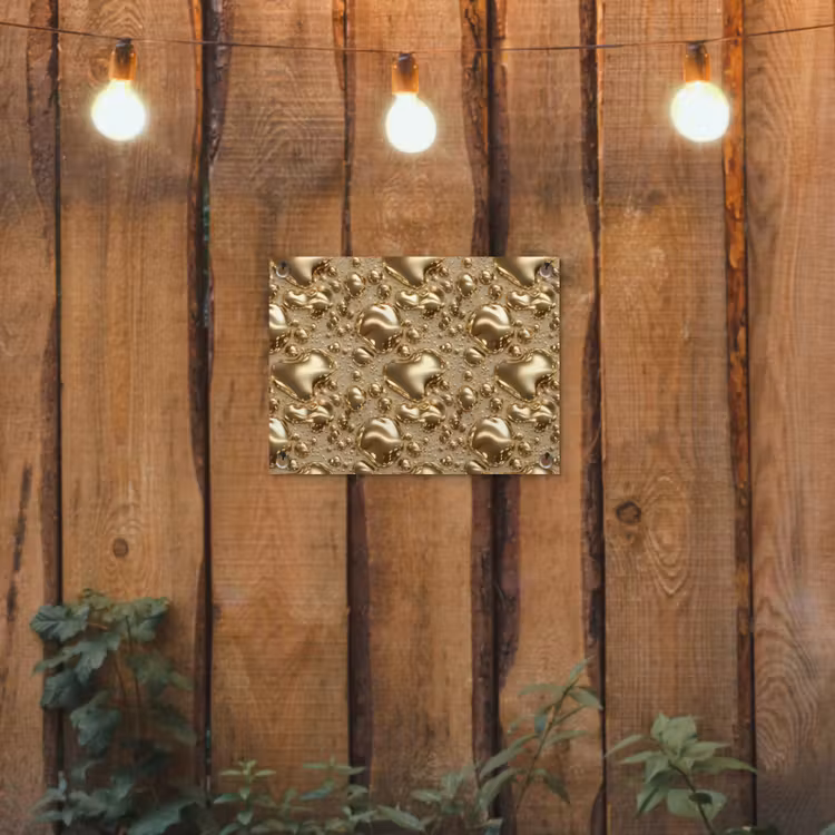 Druppels - Organisch - Goud tuinposter los doek klein 239 -sfeer1