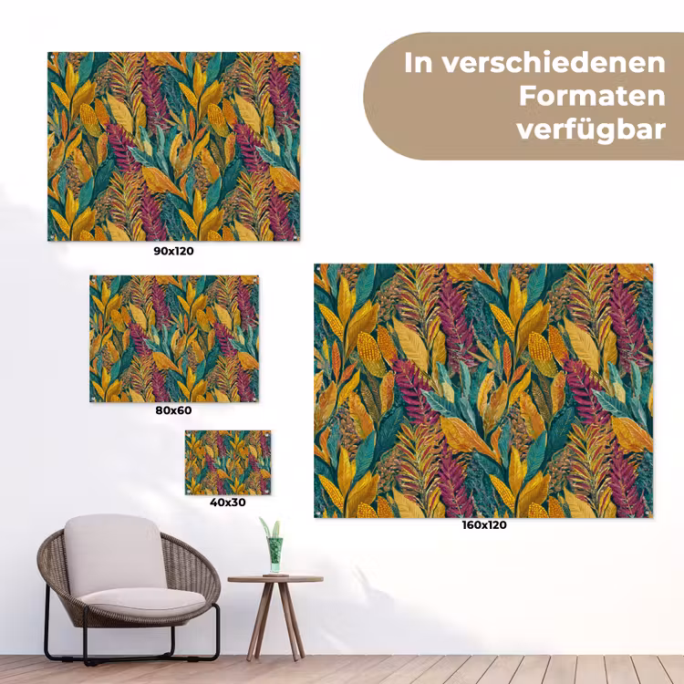 Tropische - Botanisch - Patroon - Kleurrijk - Exotisch tuinposter los doek klein 239 -Xsfeer9_DE