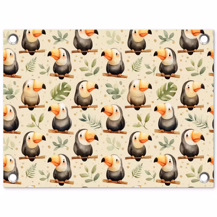 Toekans - Exotisch - Kleurrijk tuinposter los doek klein 239 -3d