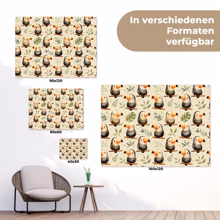 Toekans - Exotisch - Kleurrijk tuinposter los doek klein 239 -Xsfeer9_DE