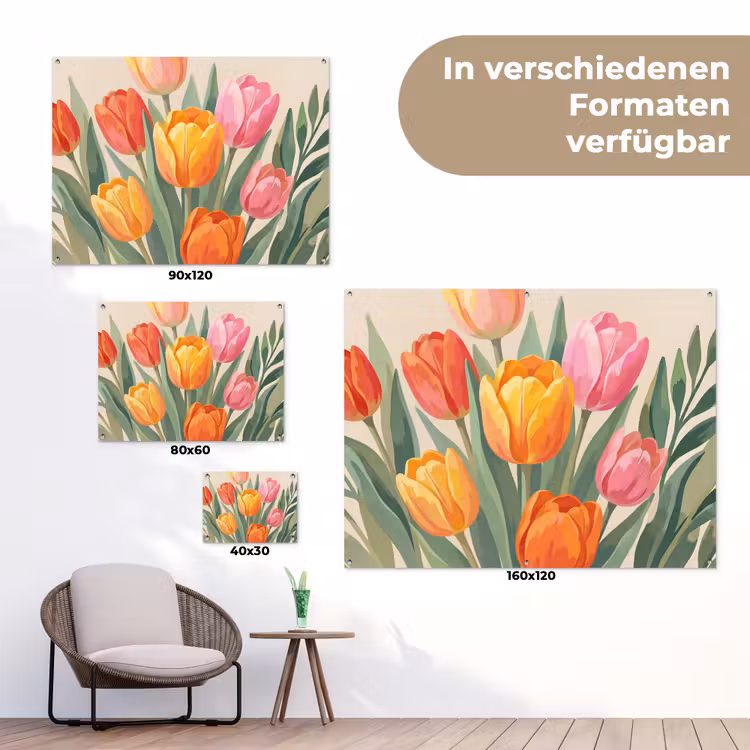 Tulpen - Abstract - Kleurrijk tuinposter los doek klein -Xsfeer9_DE