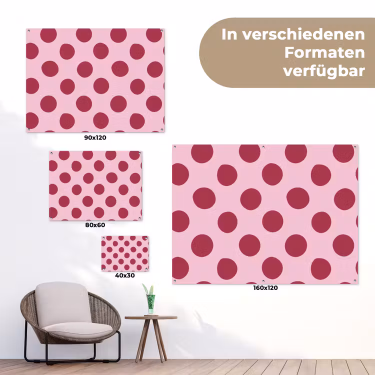 Stippen - Patroon - Bordeaux tuinposter los doek klein 239 -Xsfeer9_DE