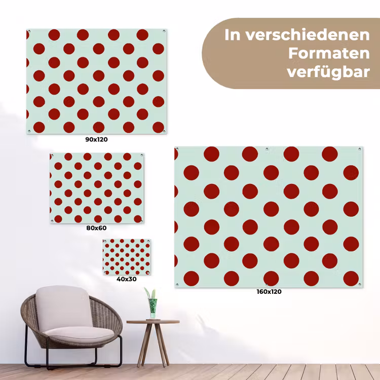 Polka - Dots - Rood tuinposter los doek klein 239 -Xsfeer9_DE