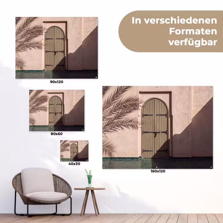 Deur - Hout - Architectuur - Groen - Rustiek tuinposter los doek klein -Xsfeer9_DE