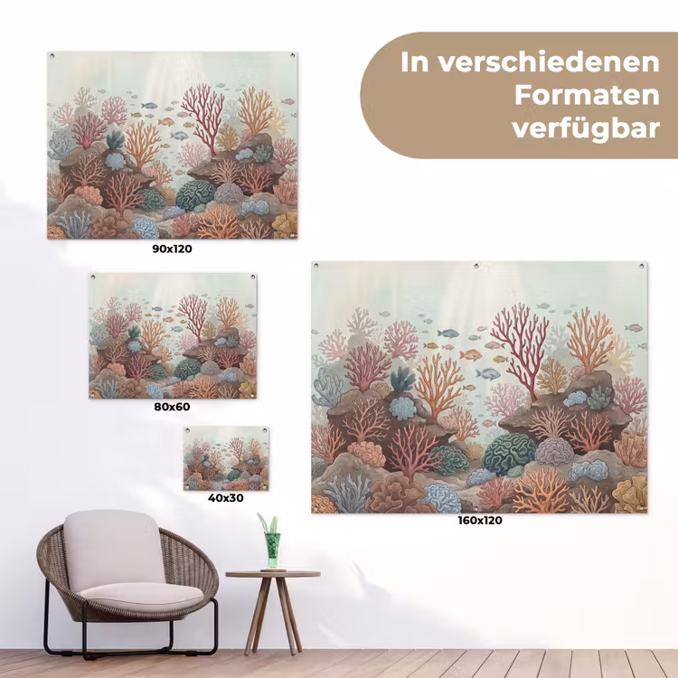 Onderwater - Koraal - Vis - Natuur tuinposter los doek klein -Xsfeer9_DE