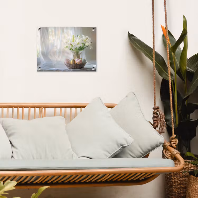 Vaas - Eieren - Bloemen tuinposter los doek klein -sfeer7