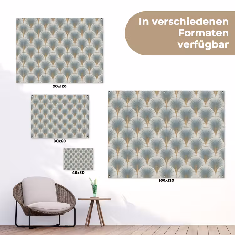 Waaier - Klassiek - Blauw tuinposter los doek klein 239 -Xsfeer9_DE
