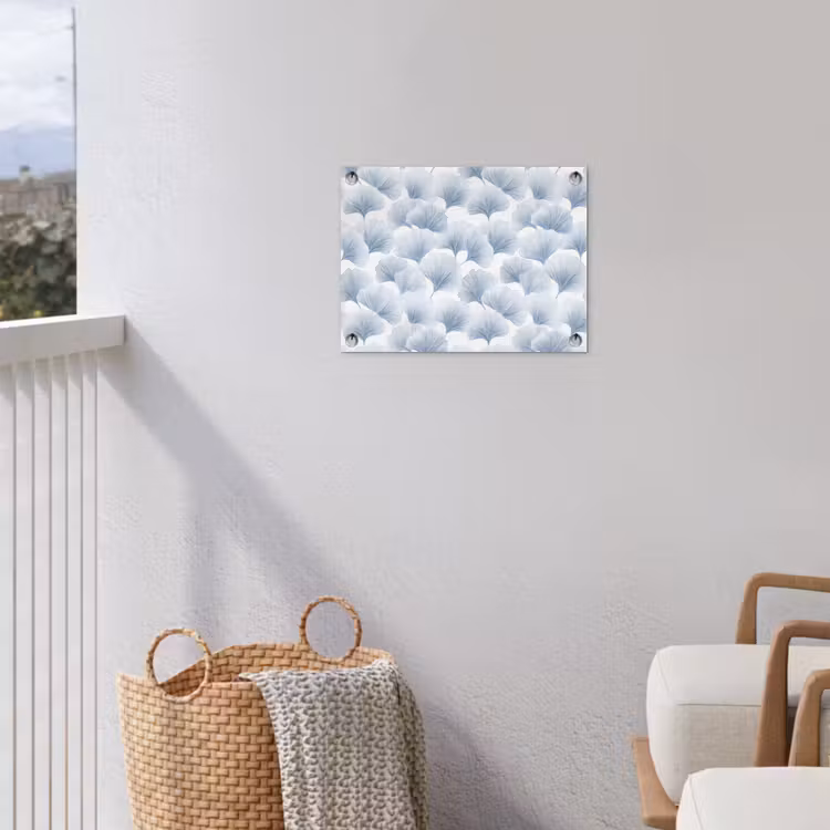 Waaier - Modern - Blauw tuinposter los doek klein 239 -sfeer8
