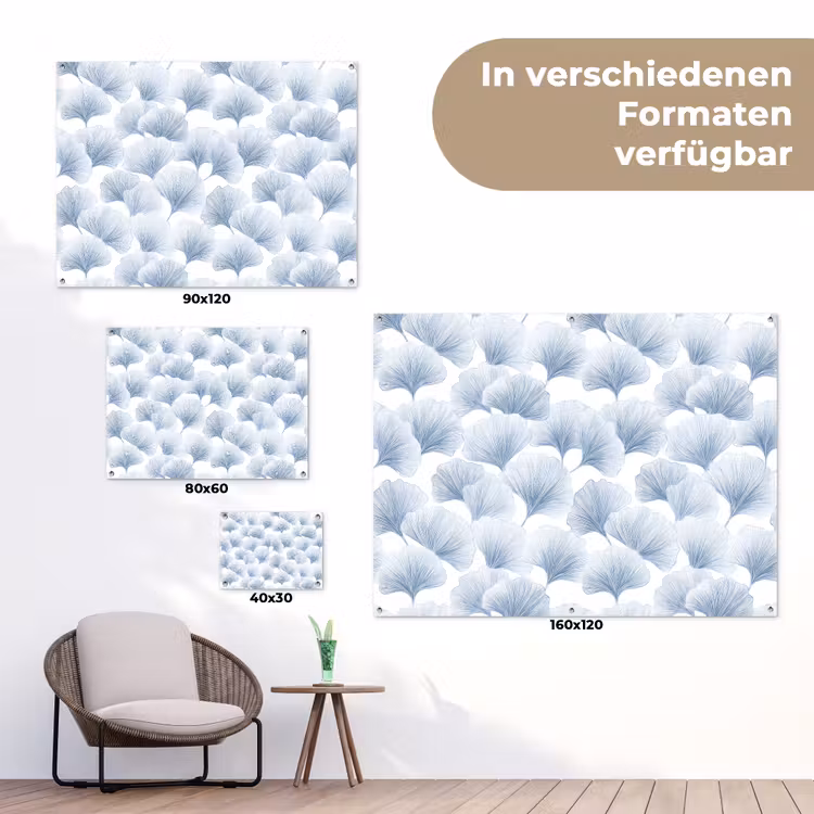 Waaier - Modern - Blauw tuinposter los doek klein 239 -Xsfeer9_DE