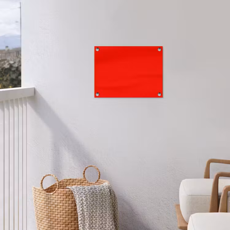 Vibrant - Vermilion - Rood tuinposter los doek klein 239 -sfeer8