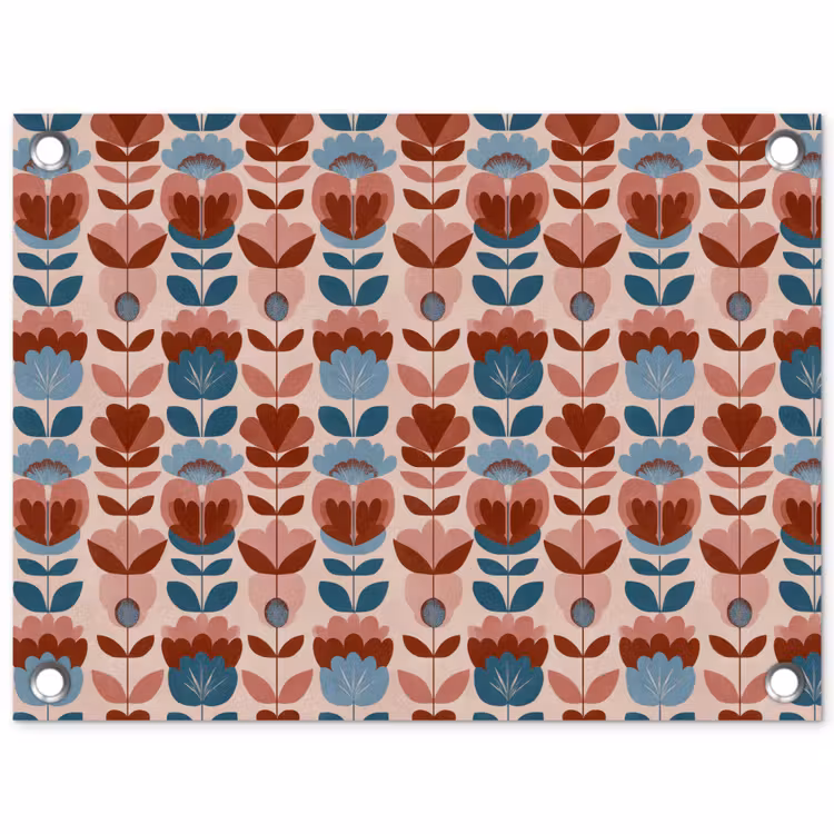Vintage - Motief - Kleurrijk tuinposter los doek klein 239 -3d
