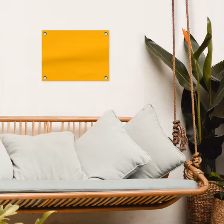 Vivid - Amber - Geel tuinposter los doek klein 239 -sfeer7