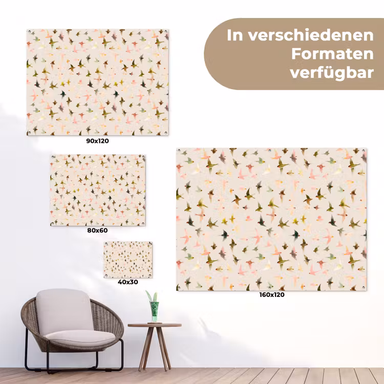 Vogels - Vliegen - Kleurrijk tuinposter los doek klein 239 -Xsfeer9_DE