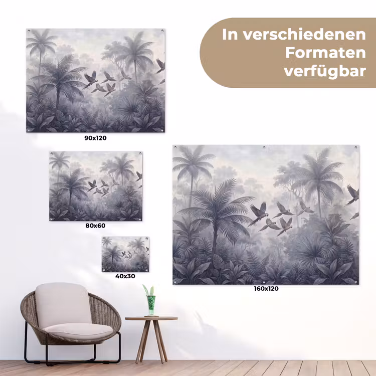 Vogel - Vliegend - Jungle - Vintage - Dieren tuinposter los doek klein -Xsfeer9_DE