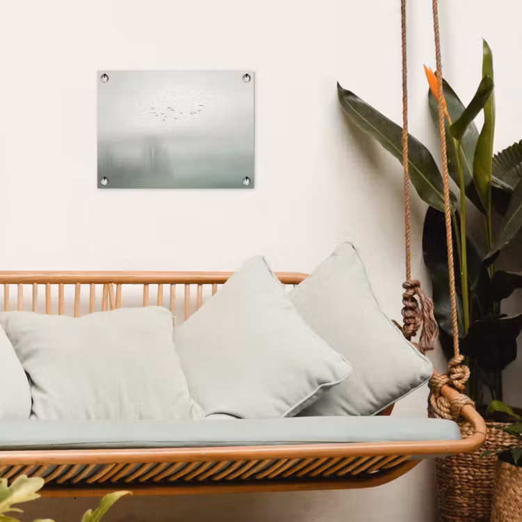 Vogel - Vlucht - Natuur - Minimalistisch tuinposter los doek klein -sfeer7