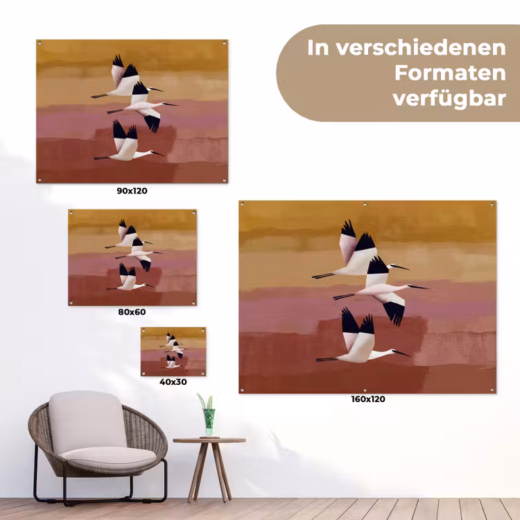 Vogels - Snavel - Abstract tuinposter los doek klein -Xsfeer9_DE