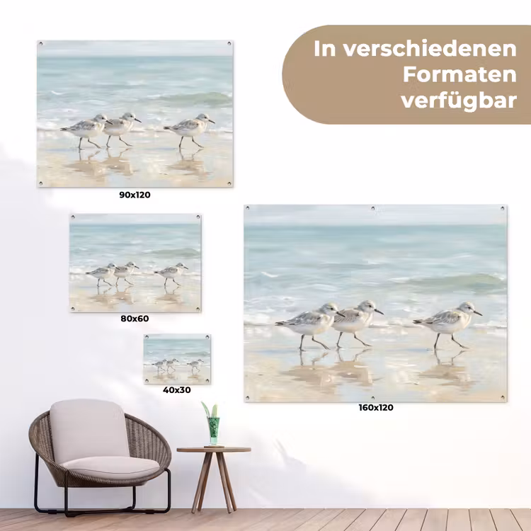 Vogels - Strand - Zee tuinposter los doek klein -Xsfeer9_DE