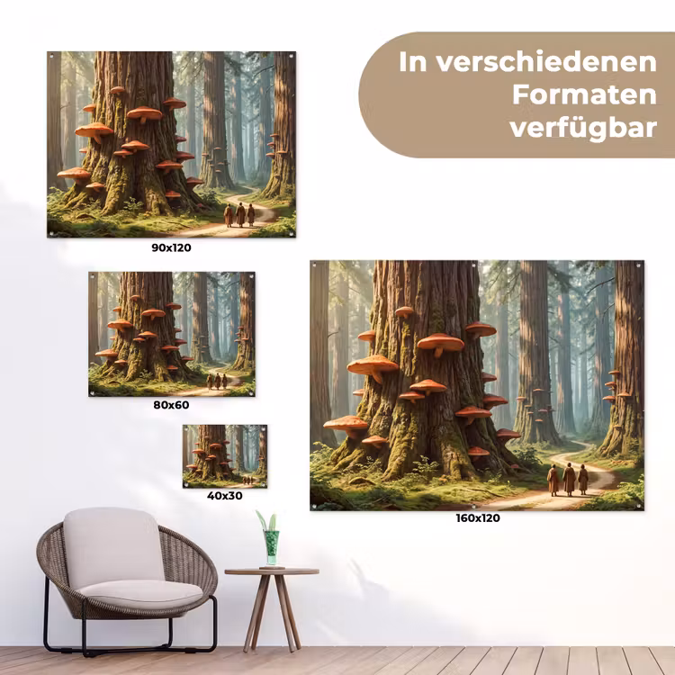Gartenposter - Wald – Bäume – Natur - Bos - Bomen - Natuur tuinposter los doek klein